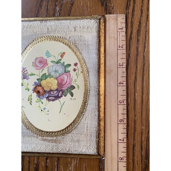 MCM Italian Florentine Gilded Gold Floral Wall Plaque - Picture 2 of 5